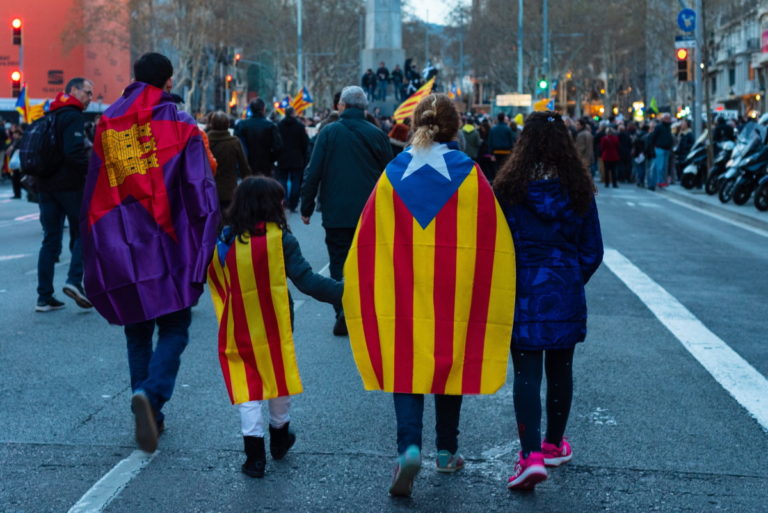 Independentistas catalanes en unas protestas